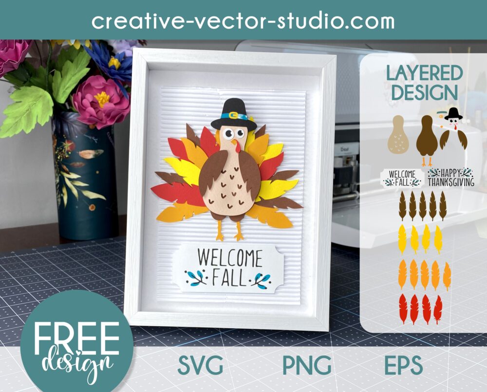 Free Thanksgiving Turkey SVG - Creative Vector Studio