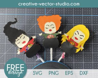 Sanderson Sisters SVG Halloween Candy Holder Free Template