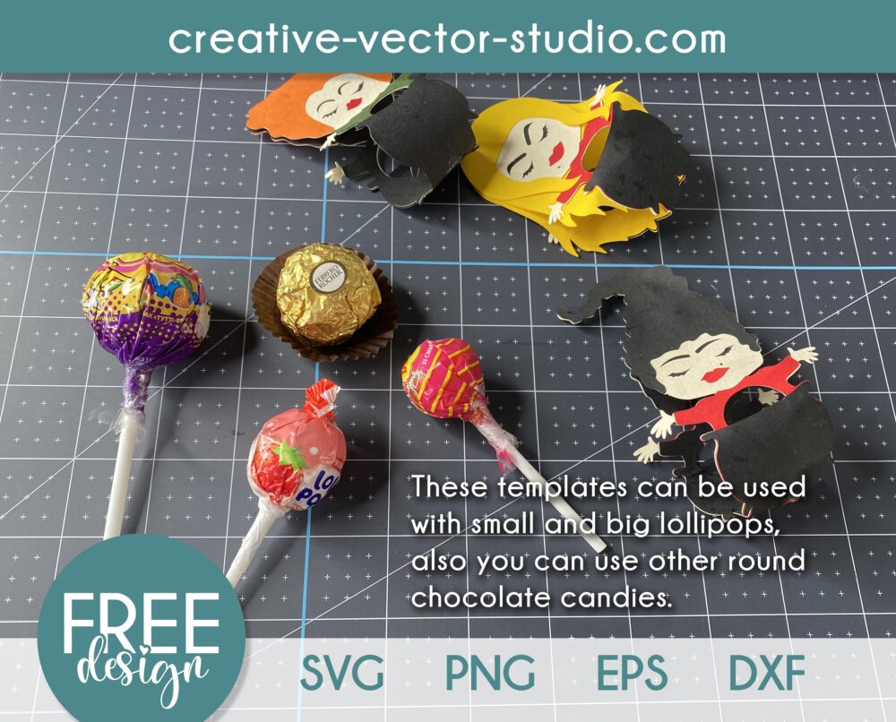 Free Witches Lollipop Holder Templates | Creative Vector Studio