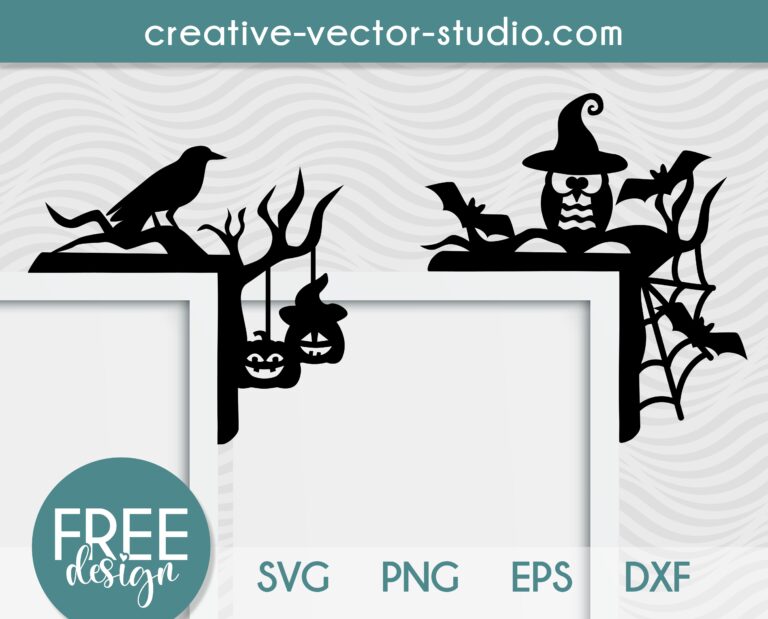 Free Halloween Door Corner SVG | Creative Vector Studio