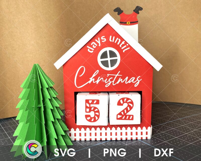 3D Christmas Countdown SVG Template