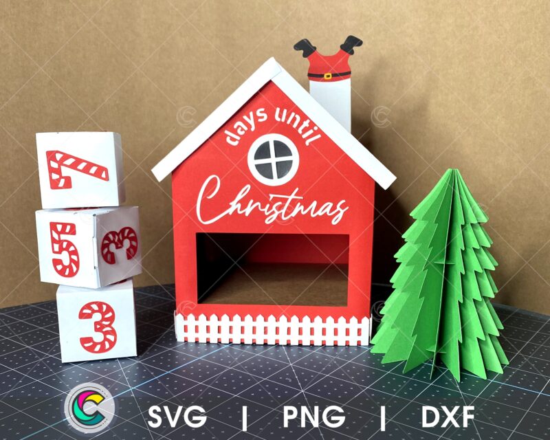 3D Paper Christmas Countdown SVG