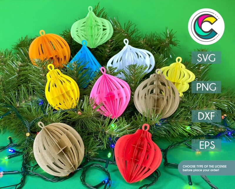 3D Christmas Ball SVG Bundle