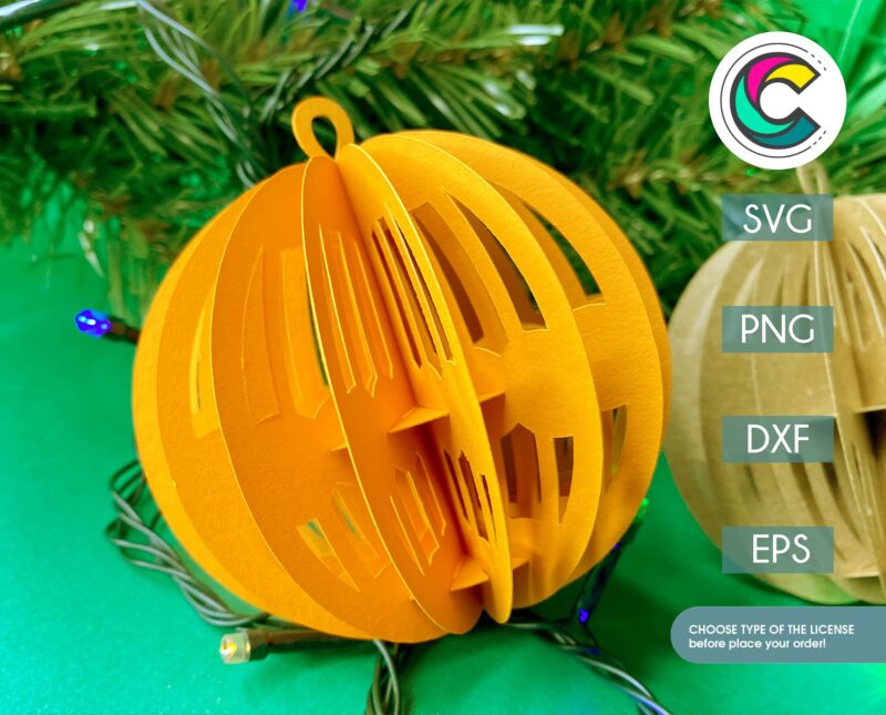 3D Christmas Paper Ball SVG