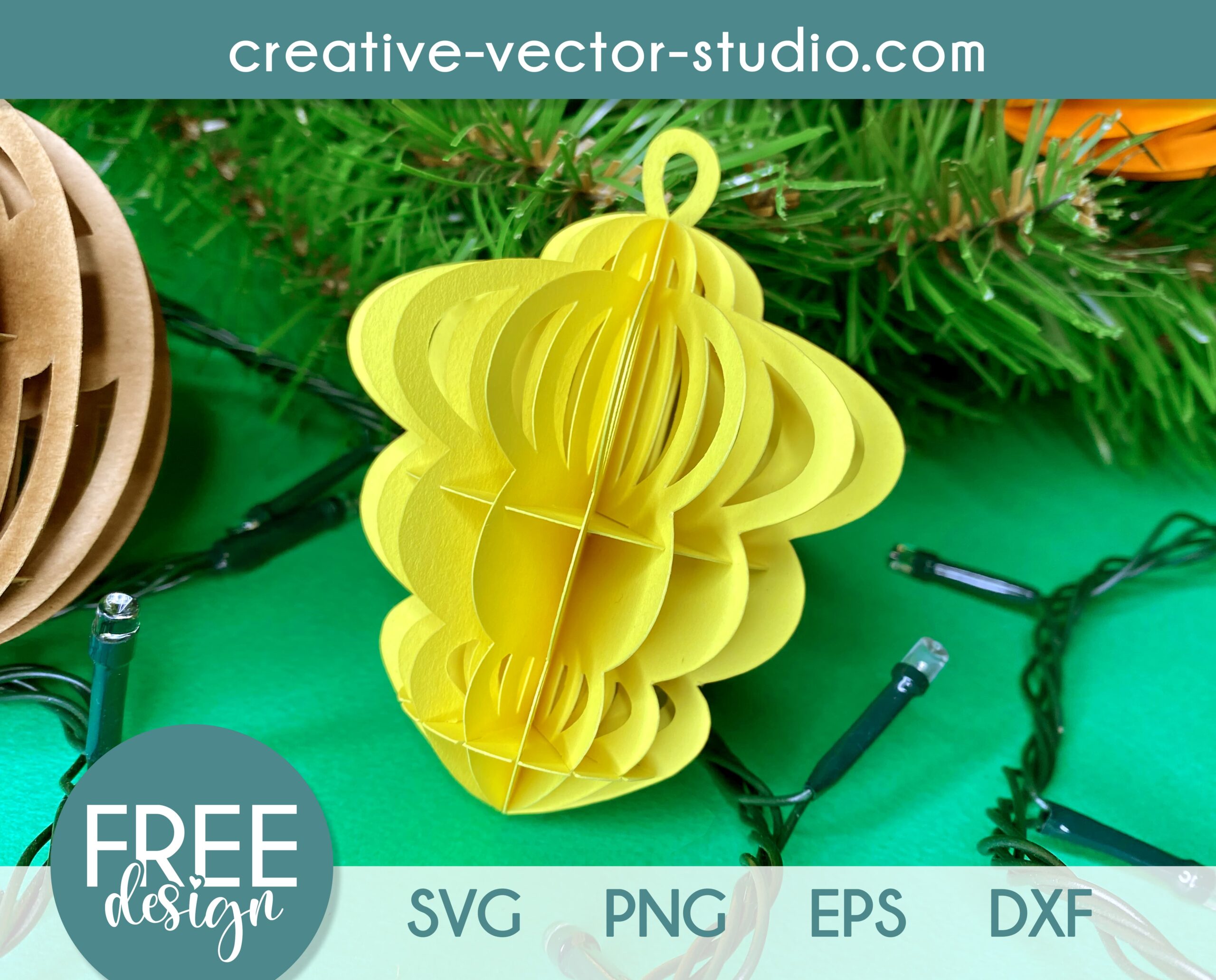 Free 3D Christmas Ball SVG Creative Vector Studio