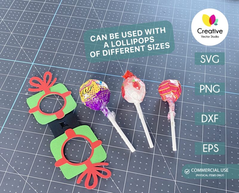 christmas gift lollipop holder SVG template