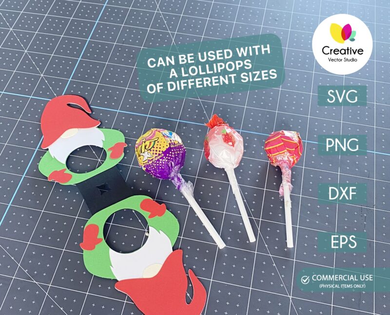 gnome lollipop holder SVG template