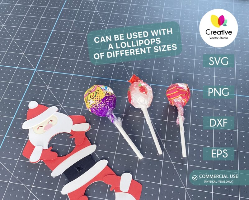 santa lollipop holder SVG template