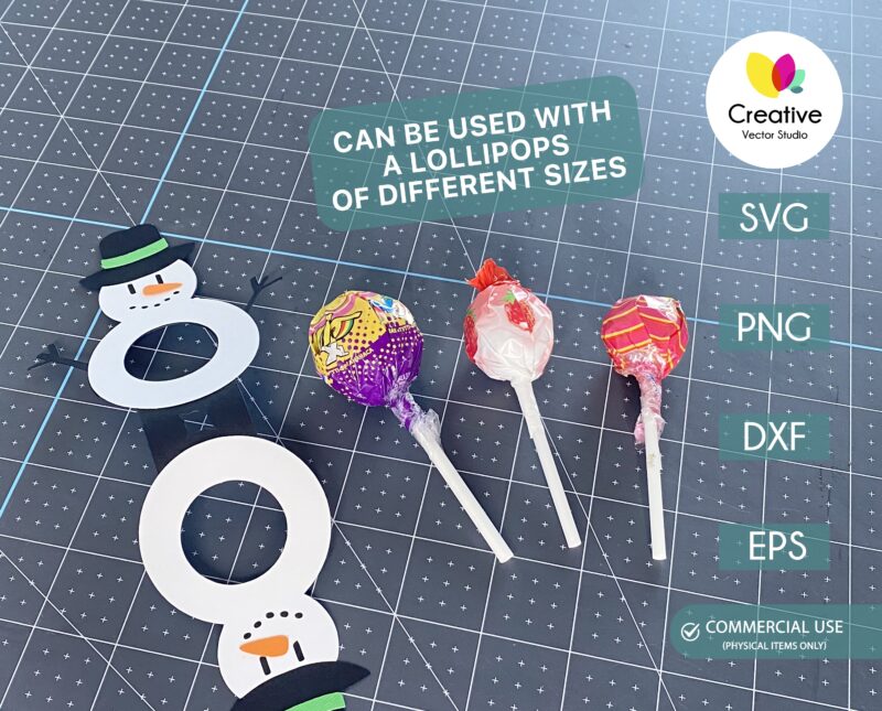 snowman lollipop holder SVG template