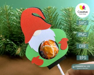 Gnome Christmas lollipop holder template