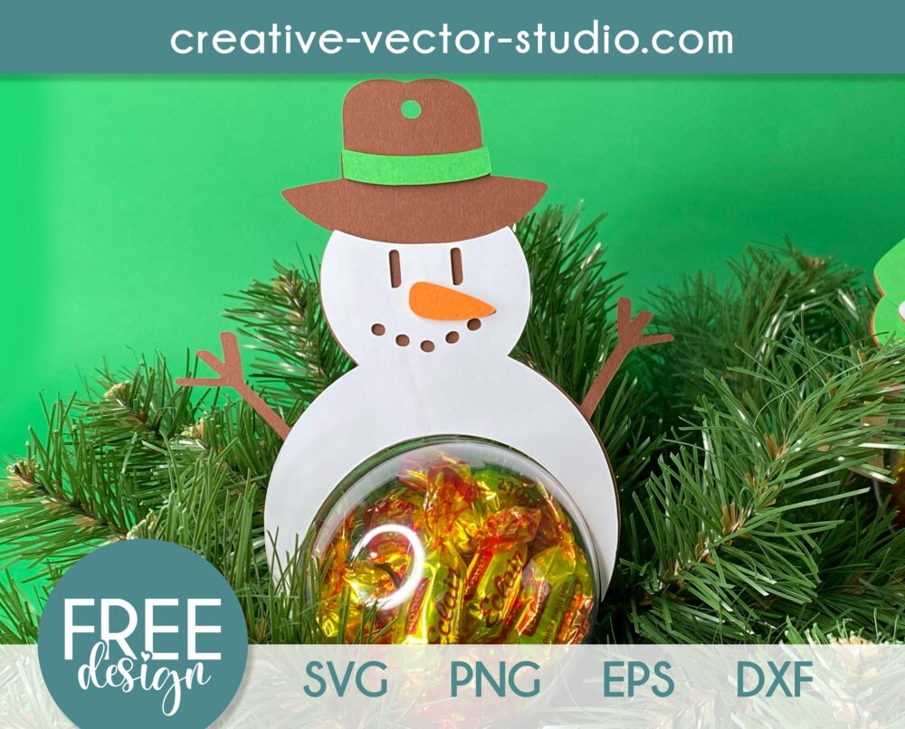 Free Snowman SVG Candy Dome Ornament - Creative Vector Studio