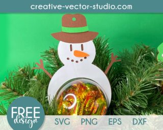 Free Snowman SVG Candy Dome Ornament