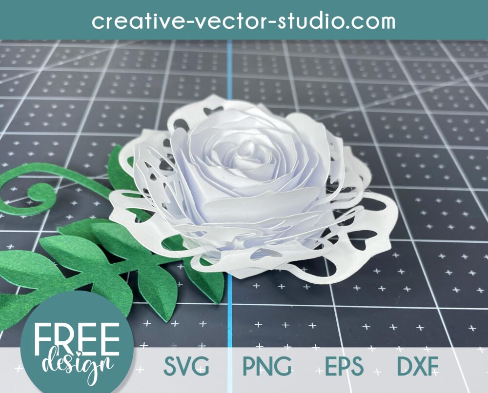 Free Valentine Rolled Flower SVG - Creative Vector Studio