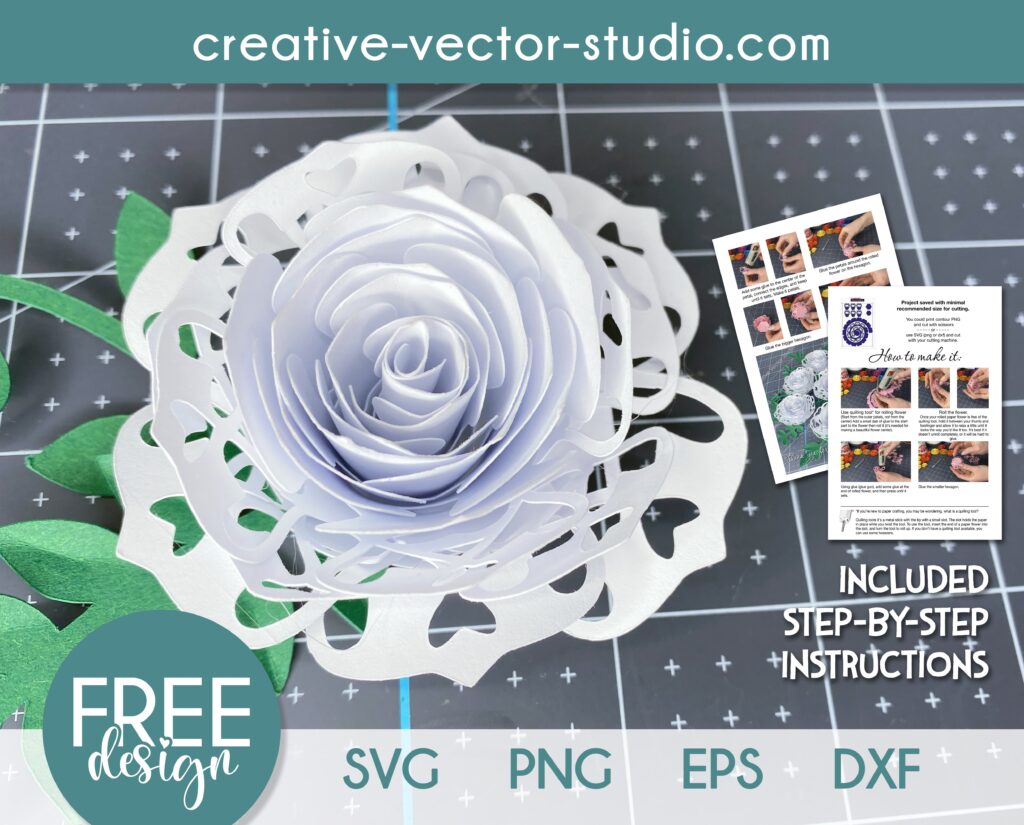 Free Valentine Rolled Flower SVG - Creative Vector Studio