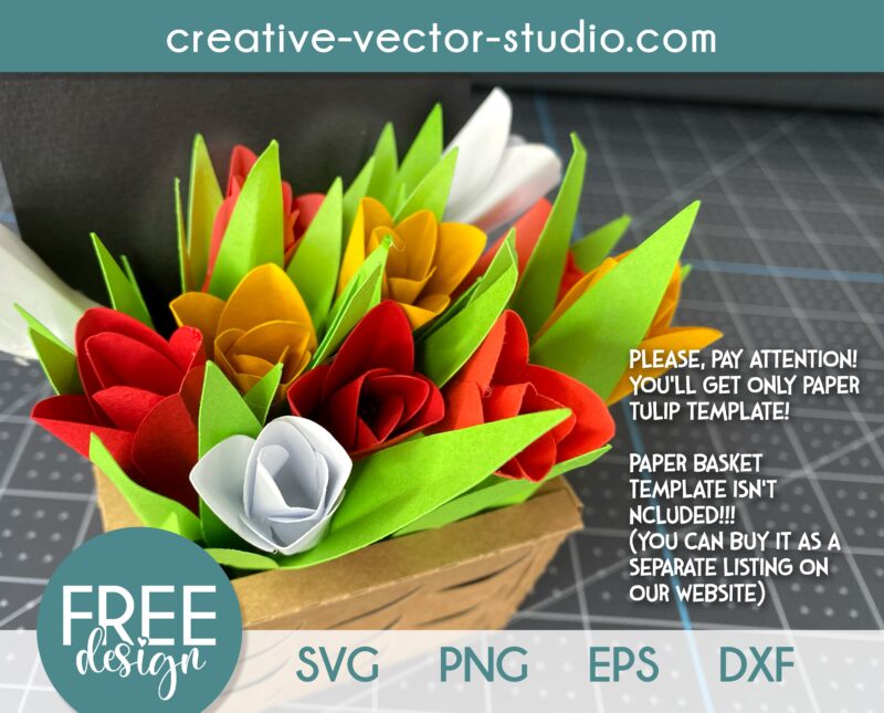 Simple tulip flower svg free template