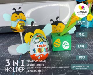 3 in 1 Easter Bee Candy Holder SVG