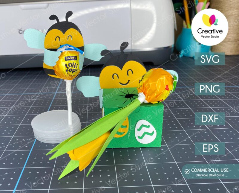 Easter Bee Candy Holder SVG Template