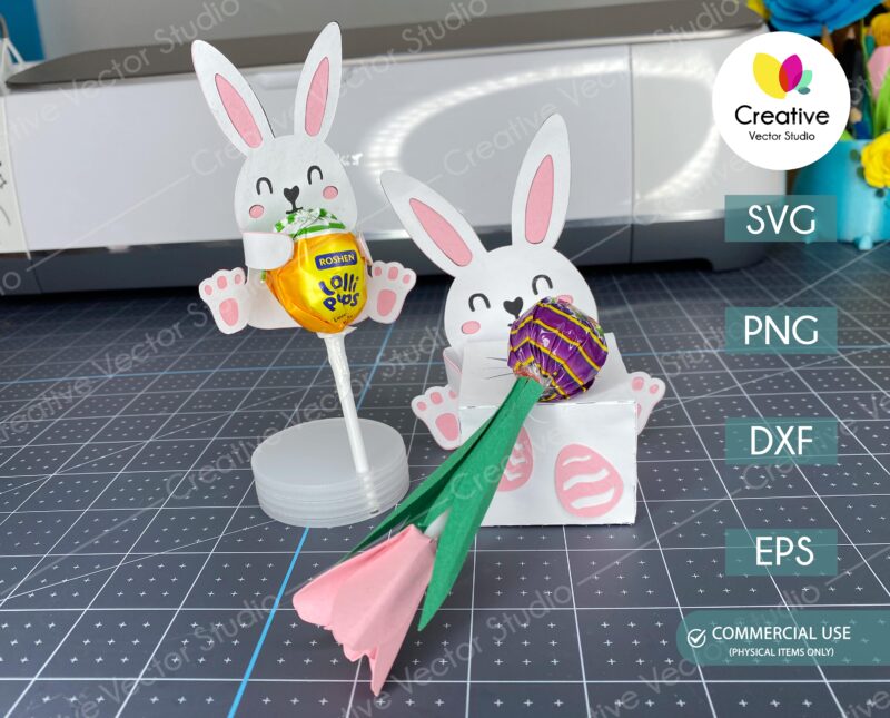 Easter Bunny Candy Holder SVG Template