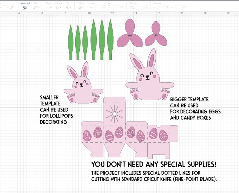 3D paper bunny svg template