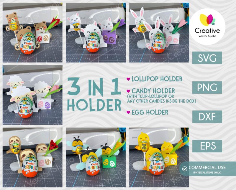 Easter Lollipop Holder SVG 7 in 1 Bundle