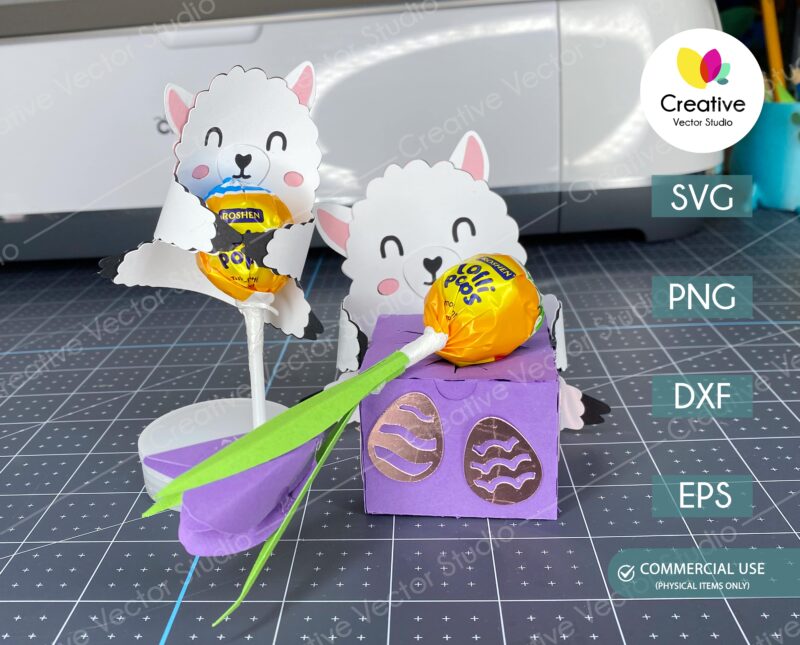Easter Llama Candy Holder SVG Template