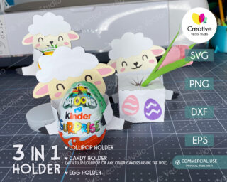 3 in 1 Easter Sheep Candy Holder SVG