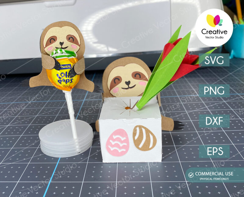 Sloth Lollipop Holder SVG