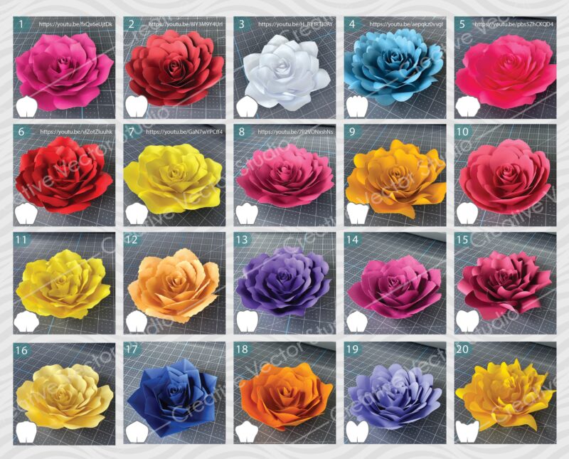 20 giant flower svg templates