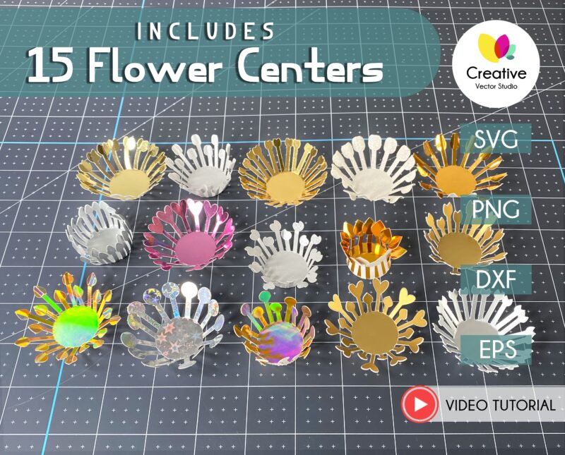 15 flower centres svg