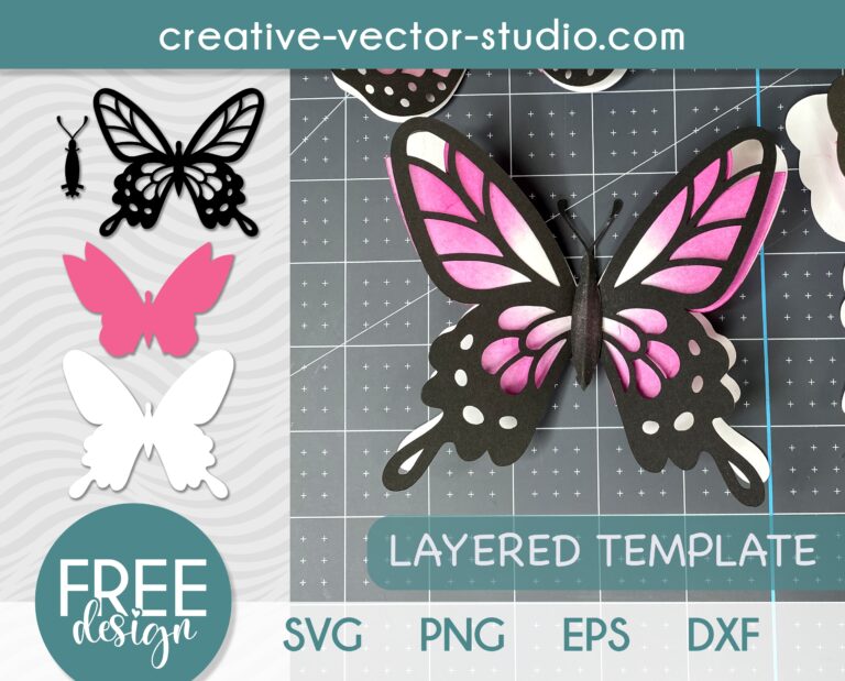 Free 3d Butterfly Svg Png Dxf Eps Creative Vector Studio