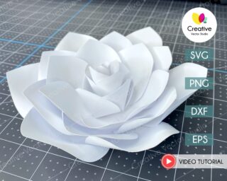 3d paper flower svg template