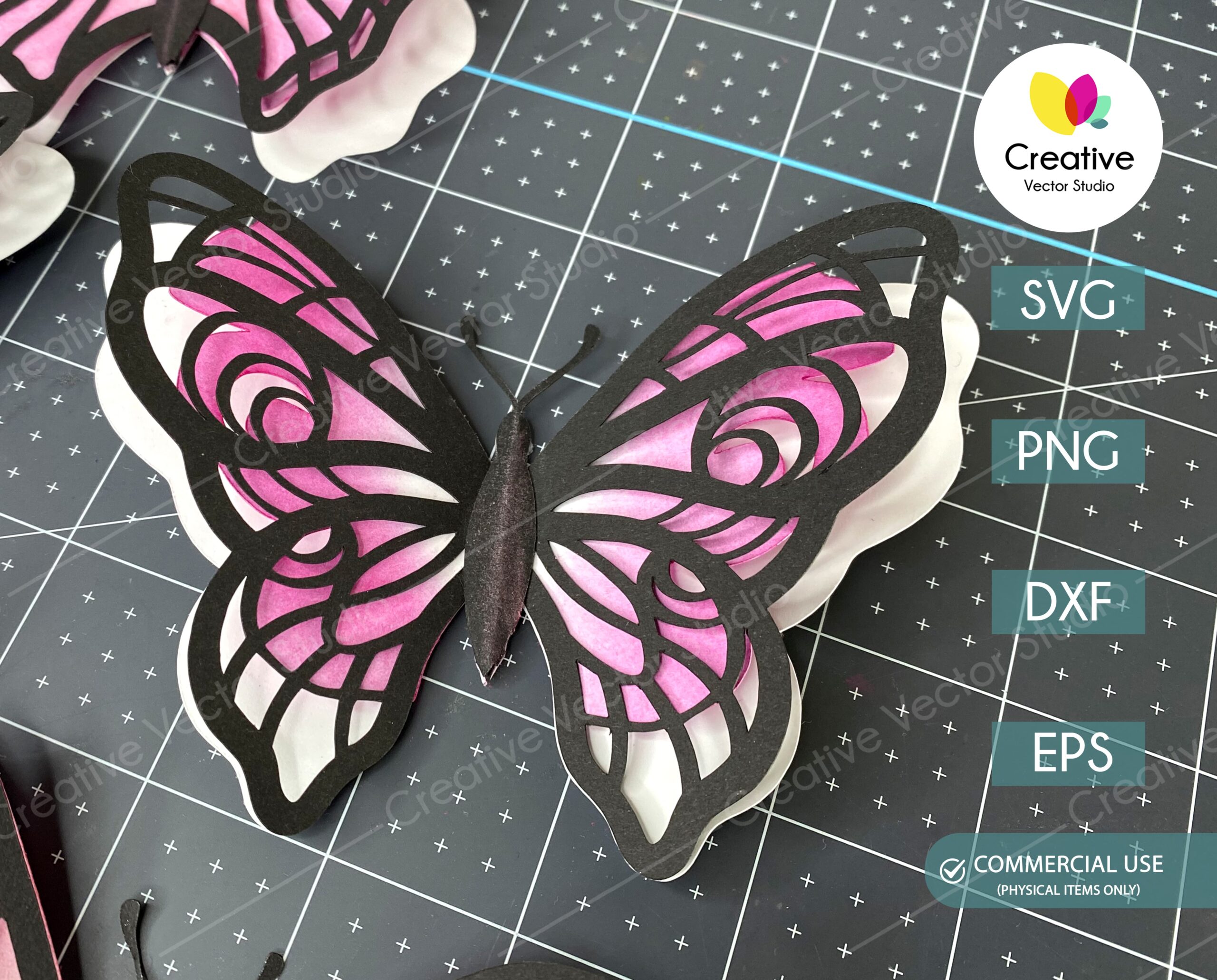 3D Butterfly SVG #1 Template - Creative Vector Studio