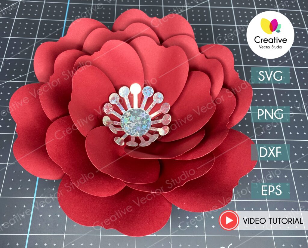 Giant Flower SVG Template 2 Creative Vector Studio   Paper Giant Flower Svg 2 Template 12 1024x825 