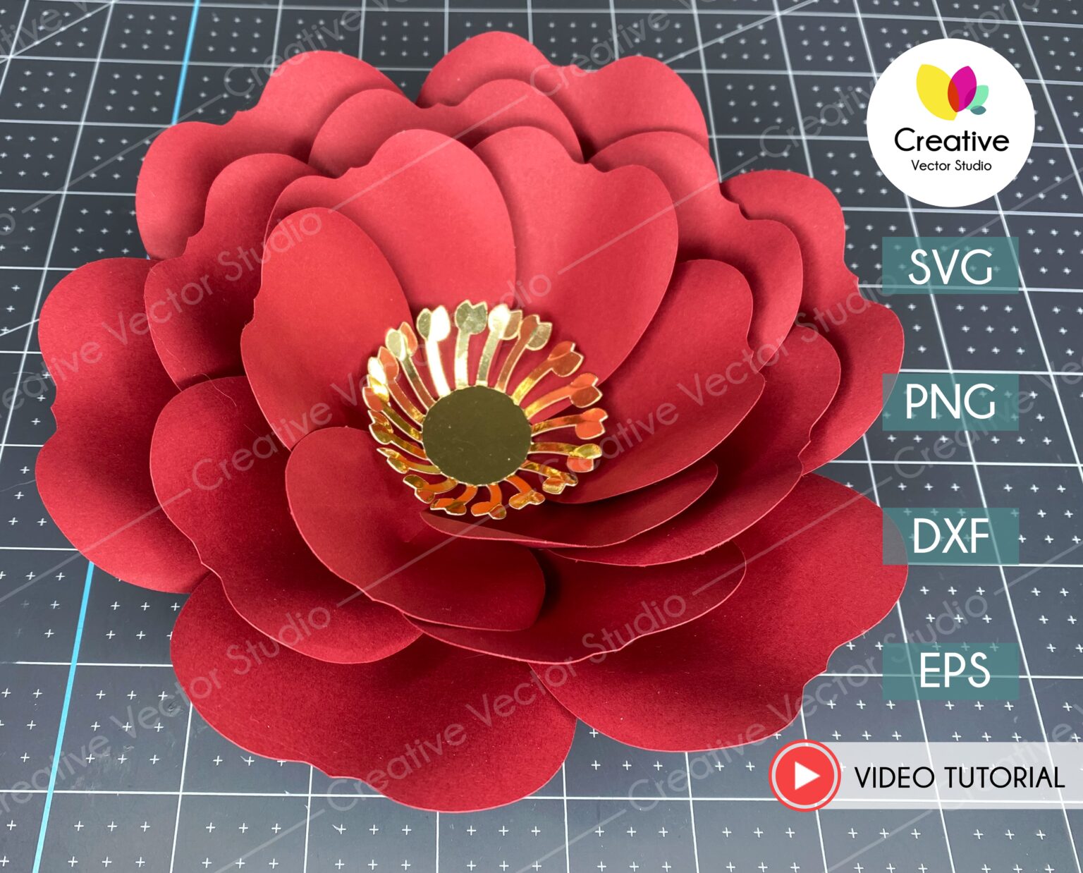 Giant Flower SVG Template #2 | Creative Vector Studio