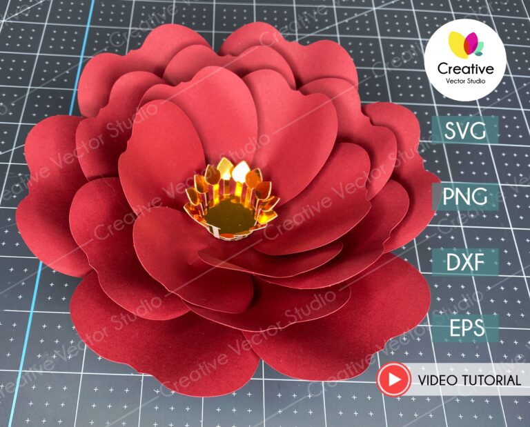 Giant Flower SVG Template 2 Creative Vector Studio   Paper Giant Flower Svg 2 Template 6 768x619 