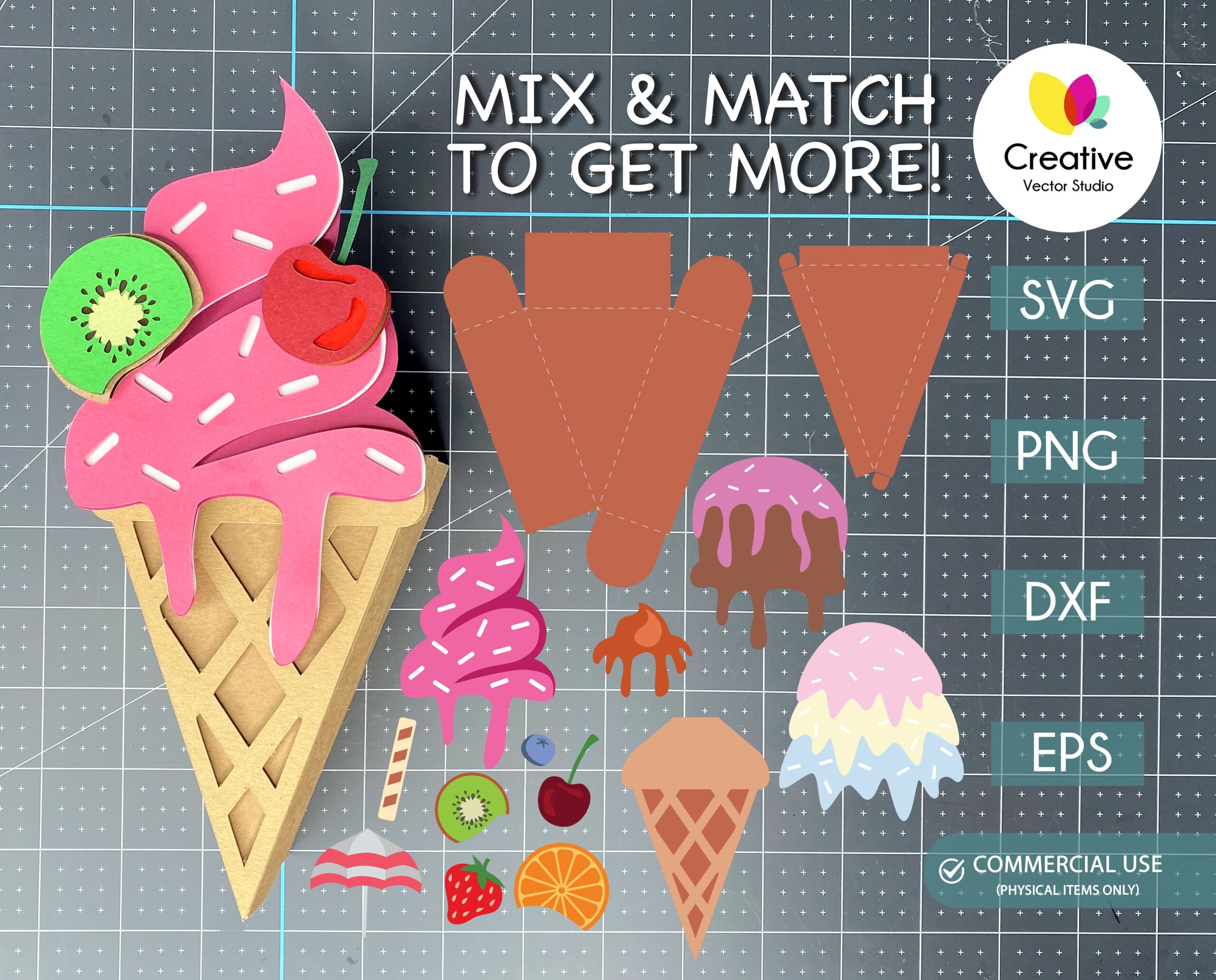 3D Ice Cream SVG Bundle Graphic by SvgOcean · Creative Fabrica