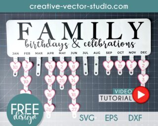 Birthday Celebration Board Free SVG Template
