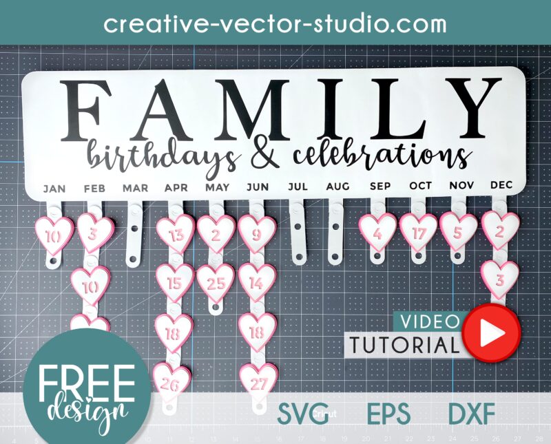 Birthday Celebration Board Free SVG Template