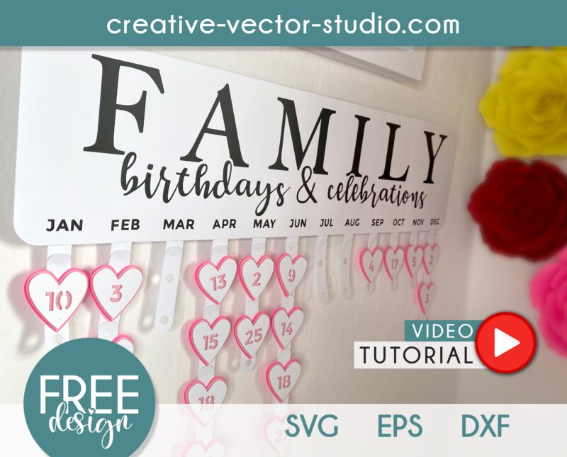 DIY Birthday Board Free SVG Template