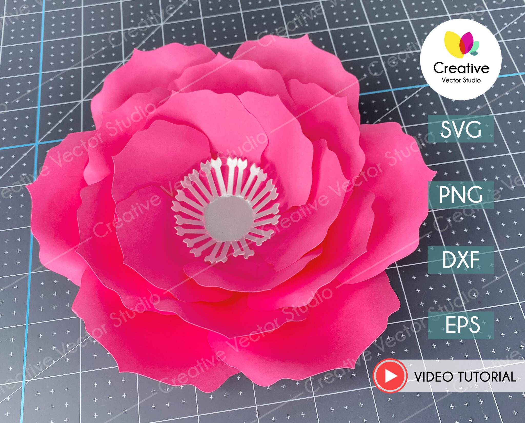 Giant Flower SVG Template #5 | Creative Vector Studio