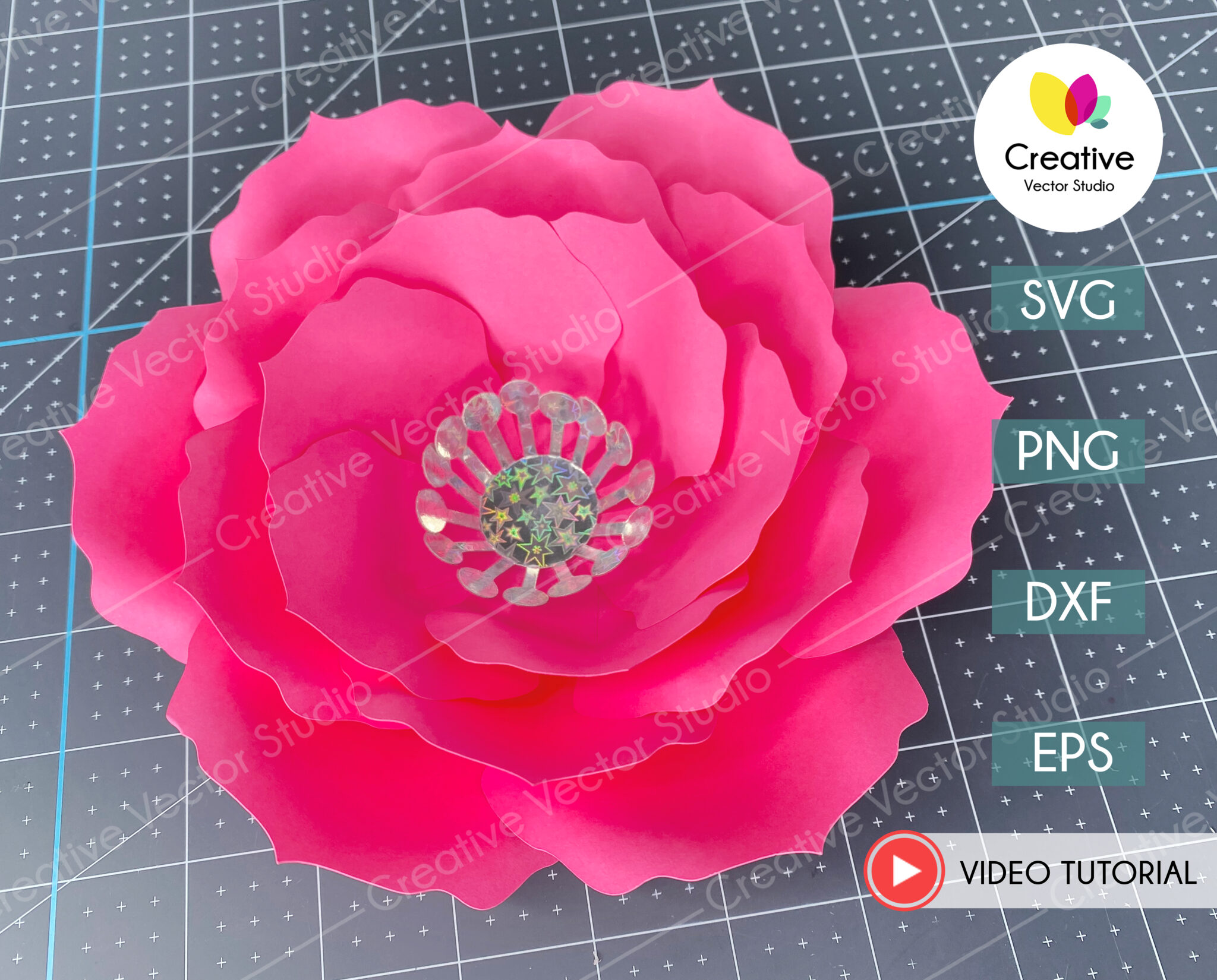 Giant Flower SVG Template #5 | Creative Vector Studio