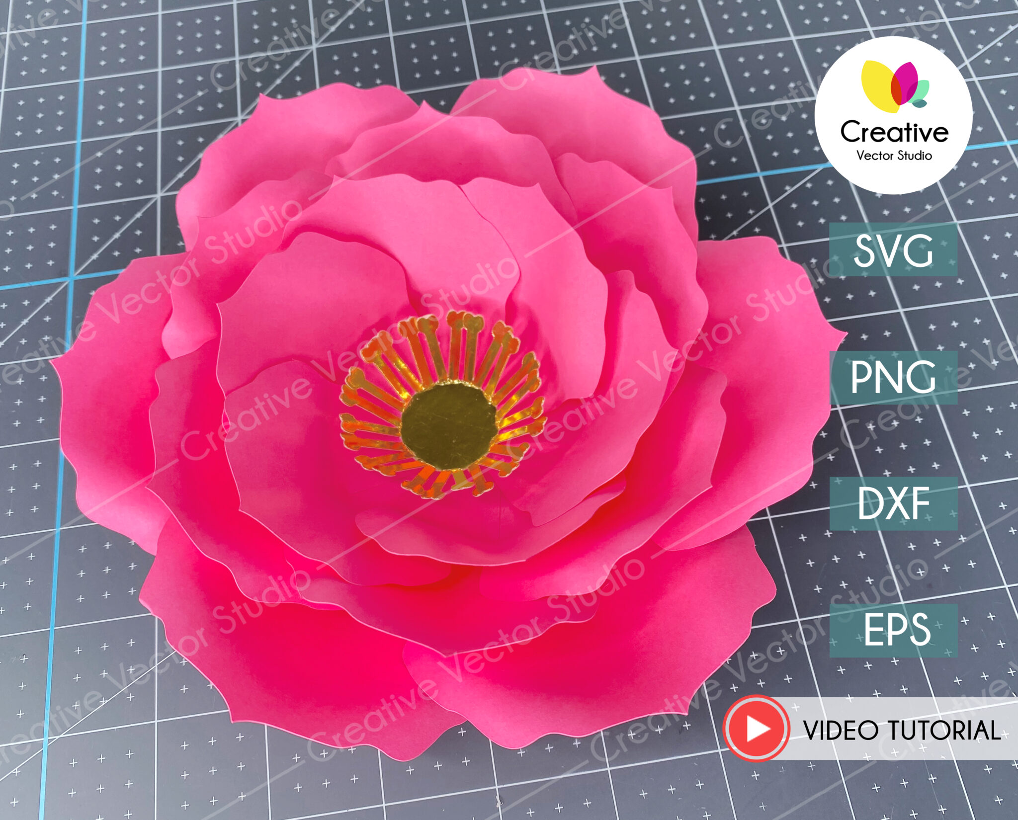 Giant Flower SVG Template #5 | Creative Vector Studio