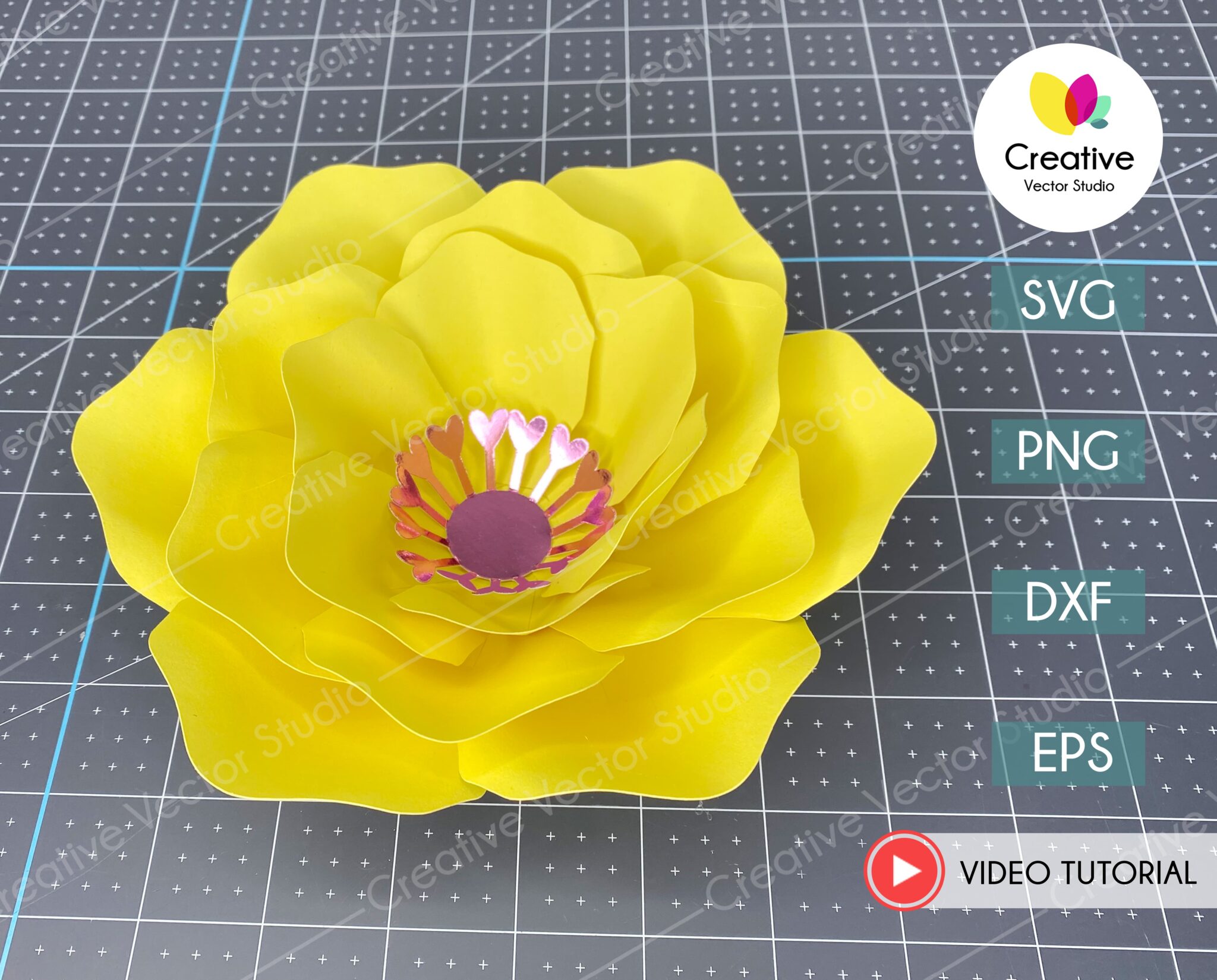 Giant Flower SVG Template #7 - Creative Vector Studio