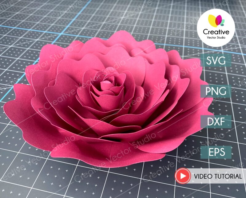 Giant flower svg paper craft template