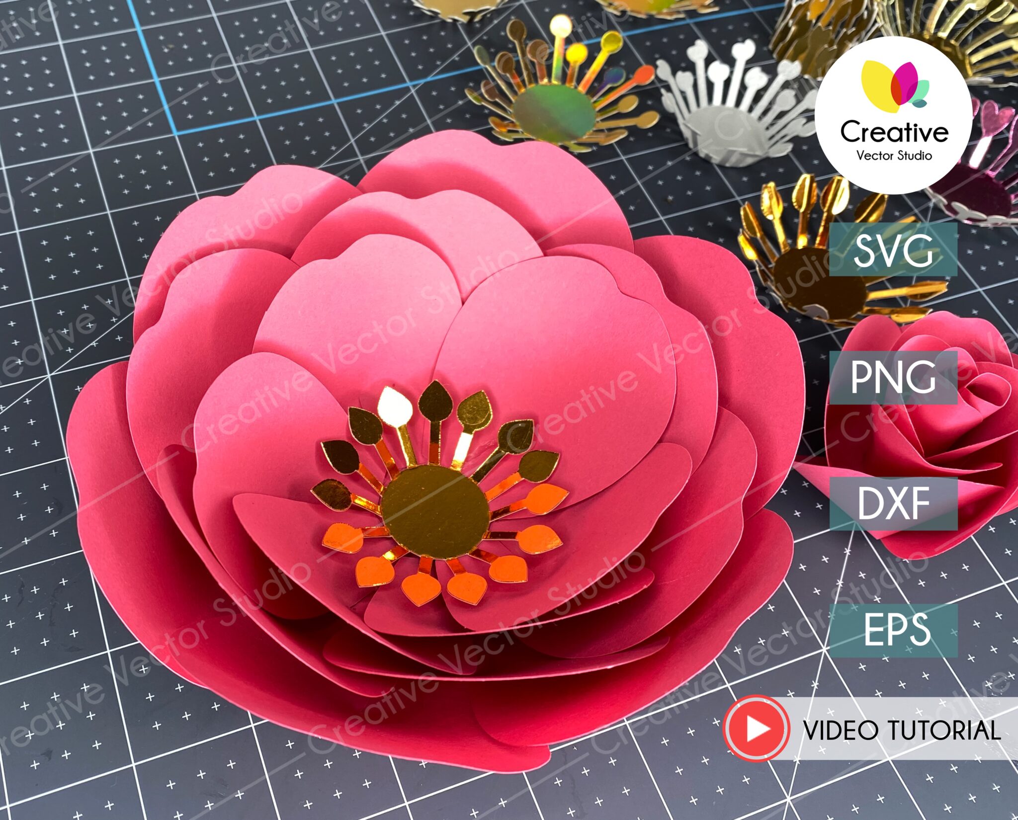 Giant Flower SVG Template #10 | Creative Vector Studio