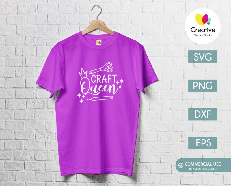 Craft queen svg preview on t-shirt