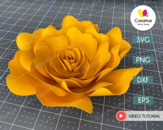 Giant flower svg paper craft template 9