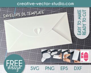 Heart Closure Clasp Envelopes Free SVG
