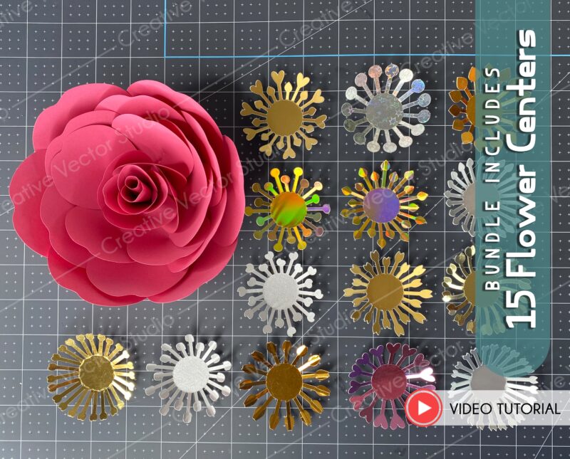 giant paper flower #10 with 15 flower centers svg