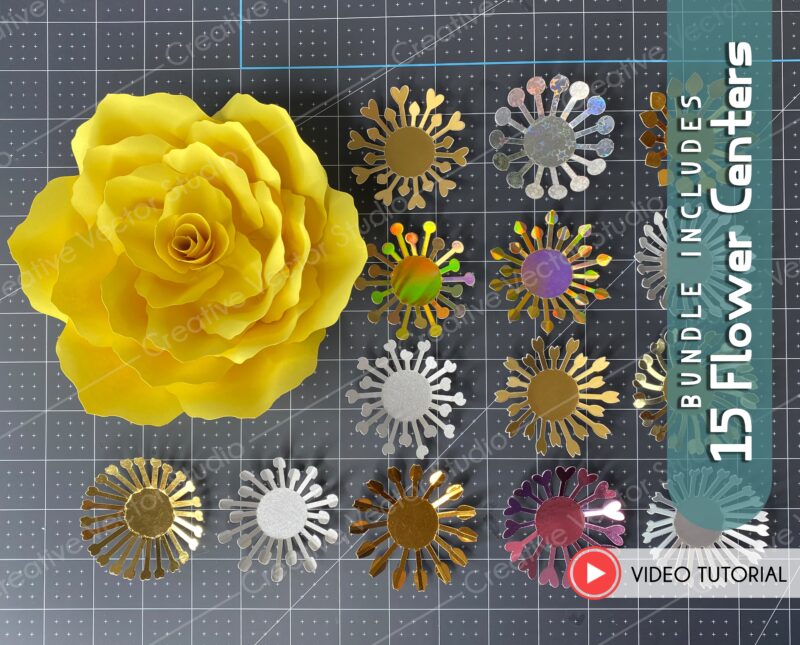 giant paper flower #11 with 15 flower centers svg